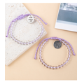 thumbnail image 3 of 2PCS Vent de l'Océan Simple Bracelet de Perles Transparentes Hommes et Femmes Couples Paragraphe Lettre Réglable (Violet), 3 of 3