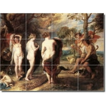 Ceramic Tile Mural-Peter Rubens Historical Bathroom Tile Mural 30. 17" w x 12.75" h using (12) 4.25 x 4.25 ceramic tiles