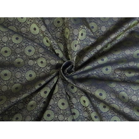 Spun SILK BROCADE FABRIC Metallic Gold,Brown Green COLOUR 44" wide BRO387[5]