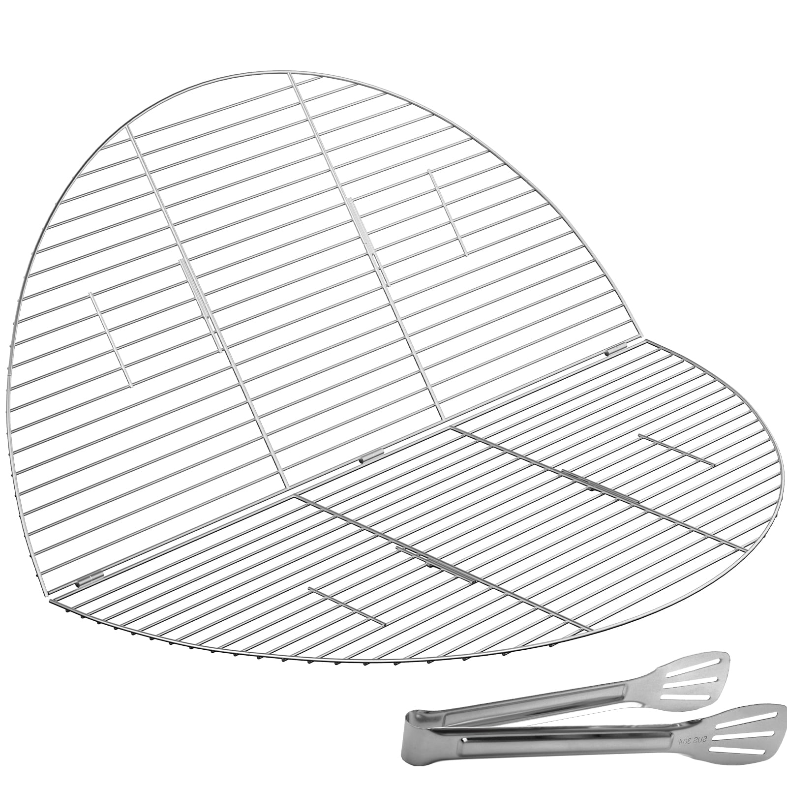 VEVOR Fire Pit Grill Grate, Foldable Round Cooking Grate, Solid