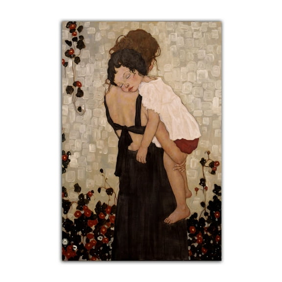 Gustav Klimt Mother Holding Child Poster Wall Art Picture Print Canvas Painting Modern Home Bedroom Wedding Decor Poster Gift