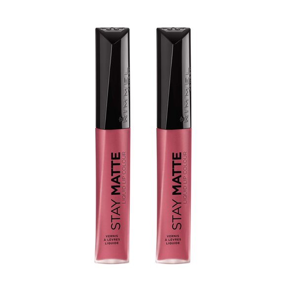 Lápiz labial Rimmel Stay Matte Liquid Rose & Shine, 12 horas, paquete de 2