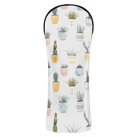 Haosy Desert Plants in Pots Golf Club Covers Driver Hybrid Wood Headcovers PU Leather Double-Layer Lining Replaceable Tags for Men Women