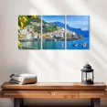 thumbnail image 2 of Elephant Stock Sunny Amalfi Coast Wall Art - Horizontal Multi Panel Canvas - Living Room Wall Decor - Places Multi Panel - Blue And Beige Decor - 26" x 12", 2 of 8