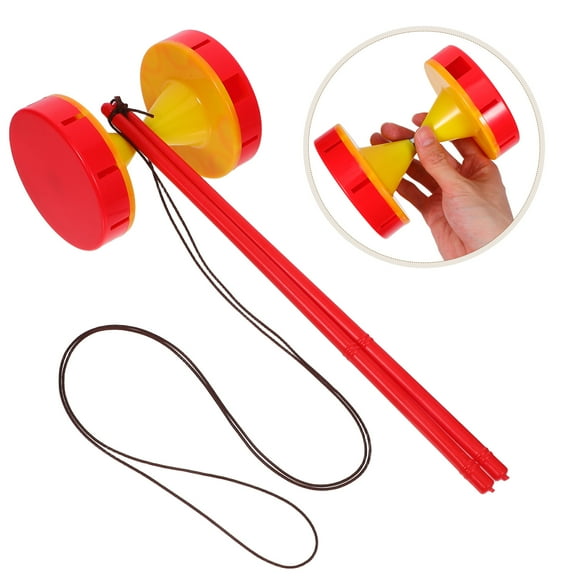 OFFIGAM Chinese Yo-Yo Set Red Plastic Dual- for Sports and Outdoor Fun, and Easy to Use