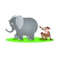 thumbnail image 2 of Vinyl Wall Sticker Decal Art - Cute Elephant and Monkey Friends- Kid's Room, Nursery or Playroom Perfect Decoration-Easy peel and Stick-Size :20" x 12", 2 of 4