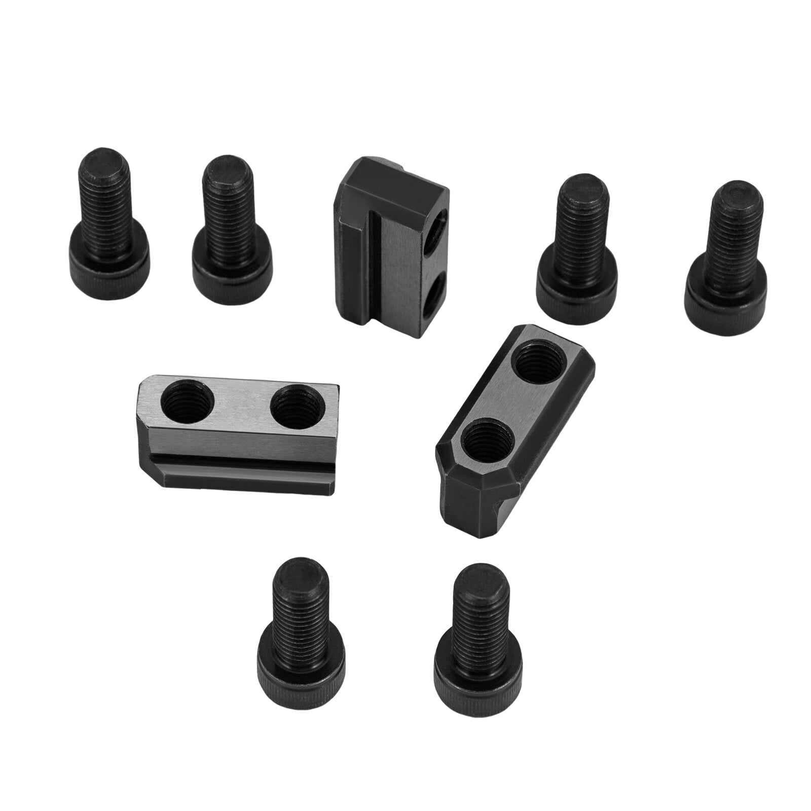 3PCS T Nuts Set Jaws T-nuts With 6 M10 Bolts For 6" Hydraulic 3-jaw Hollow Chuck