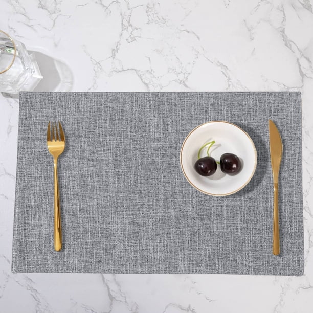 CaiYueKe Double Sided Heat Insulating Placemat Non Slip Washable Kitchen Dining Table Protector Mat for Home Decor Western Style Wipeable Faux Leather Decorative