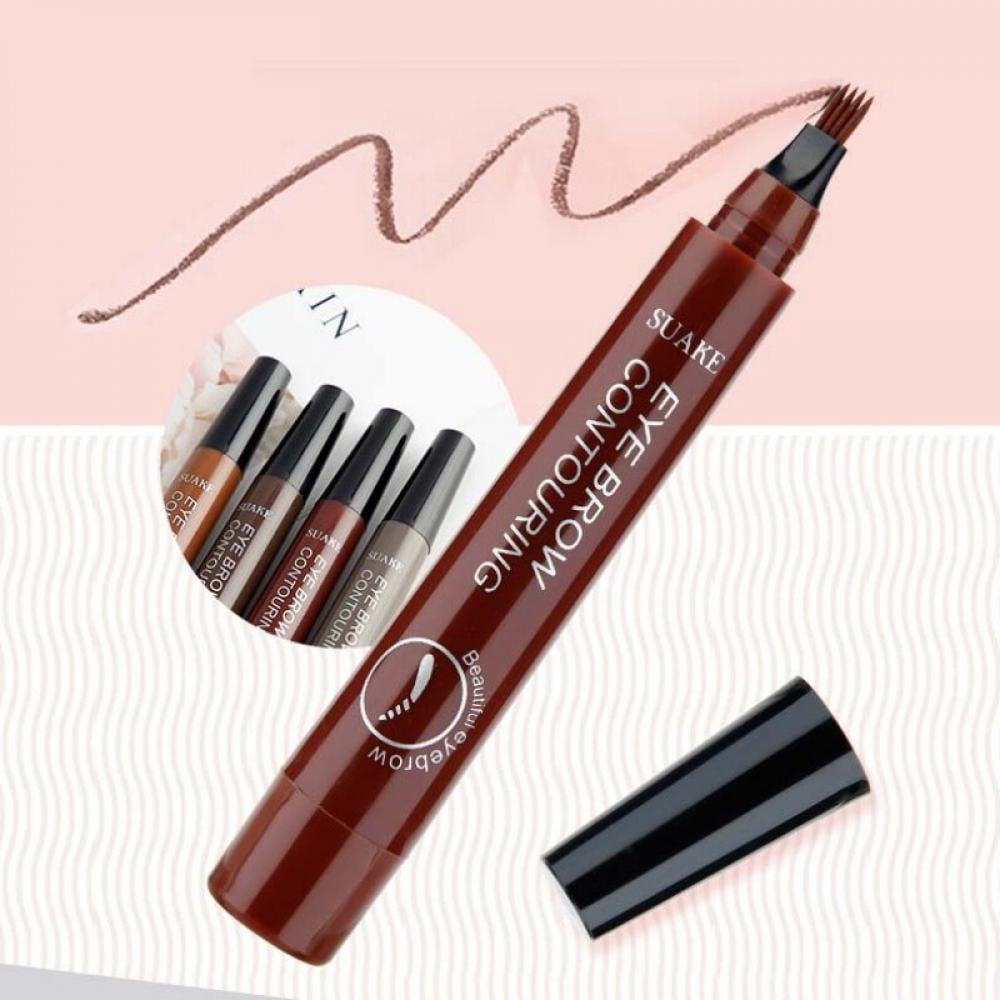 New Four Tips Eyebrow Pen Eyebrow Tattoo Pen Waterproof Smudgeproof