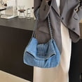 thumbnail image 5 of Women Woven Shoulder Bag Casual Solid Color Canvas Handbag Purse Beige, 5 of 6