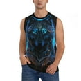 thumbnail image 1 of Balery Cool Blue Light Wolf Camisetas sin mangas para hombre, absorbe la humedad y protege contra el mal olor.-X-Large, 1 of 7