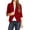 Burgundy, variant on Women's Casual Office Wear Open Draped Front 3/4 Sleeves Basic Solid Blazer Jacket S-3XL