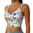 thumbnail image 2 of Honeii Flowers Butterfly patten Workout Crop Tank Top for Women Yoga Tank Tops Athletic Sports Shirts Exercise Undershirts,Sports Bra,Sports vest-, 2 of 8