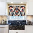 thumbnail image 5 of Yayeee Kitchen Curtains Tier Pair Light Filtering 27"x24" Rod Pocket Short Cafe Window Panel, Geometric Pattern, 5 of 7