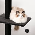 thumbnail image 6 of PawHut Cat Tree Floor to Ceiling Condo w/ Jute Scratching Post Dangling Ball Adjustable 86.5" H -96.5" H, gray, 6 of 8