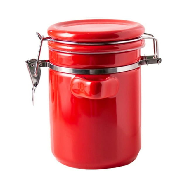 CHOK Bocaux à Café avec Couvercles Hermétiques Contenants en Céramique avec Couvercles Pots à Biscuits avec Couvercles Hermétiques Décoratifs-Bleu-650 Ml/23 Oz