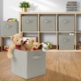 thumbnail image 5 of Casafield Set of 12 Fabric Storage Cube Bins, Light Gray - 11" Collapsible Foldable Cloth Baskets for Shelves and Cubby Organizers, 5 of 7