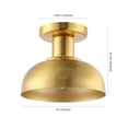 thumbnail image 3 of SAFAVIEH Helm 13 in. Modern Brass Iron Mount Light with Chrome Glass Shade, 3 of 13