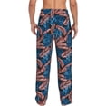 thumbnail image 3 of Uemuo Tropical Leaves Pattern Men's Wide Leg Palazzo Lounge Pants with Pockets Light Weight Loose Comfy Casual Pajama Pants-Small, 3 of 9