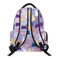 thumbnail image 2 of Chririnla Adjustable Shoulder Strap School Bag Backpack for Elementary School Camping, 600D Polyester Lightweight School Backpack, Pastel Cats Pattern, 2 of 10