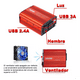 thumbnail image 3 of Inversor De Corriente Coche 12v A 110v 300w 2 Ca Y 2 Usb Rojo, 3 of 5