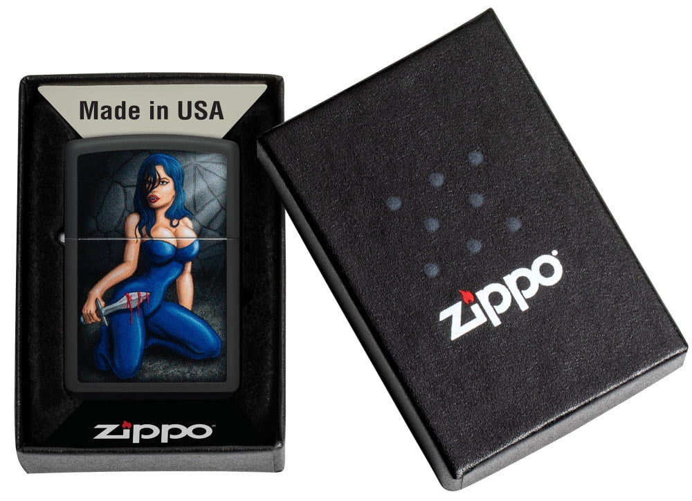 Zippo Woman Dagger Black Matte Pocket Lighter