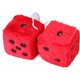 thumbnail image 1 of Par de dados cuadrados retro colgantes Dados de peluche con puntos para la decoración interior del automóvil Rojo -, 1 of 2