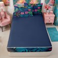 thumbnail image 4 of Manfei Tropical Floral Leaves Zipper Full Size Comforter Sets with Fitted Sheet and 2 Pillowcases,Botanical Plants Zipper Bedding Set,Reversible, 4 of 7