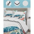 thumbnail image 4 of Teal Red Coastal King Size Down Alternative Comforter, Lightweight Comforter Quilt Bedding Set with Pillow Shams Summer Beach Turtle Starfish Nautical All Seasons Bed Comforter Duvet Insert 96"x106", 4 of 7