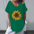 thumbnail image 2 of Pompotops Mode T-shirt Blouse à Manches Courtes Ample à Col Rond Imprimé pour Femme, 2 of 6