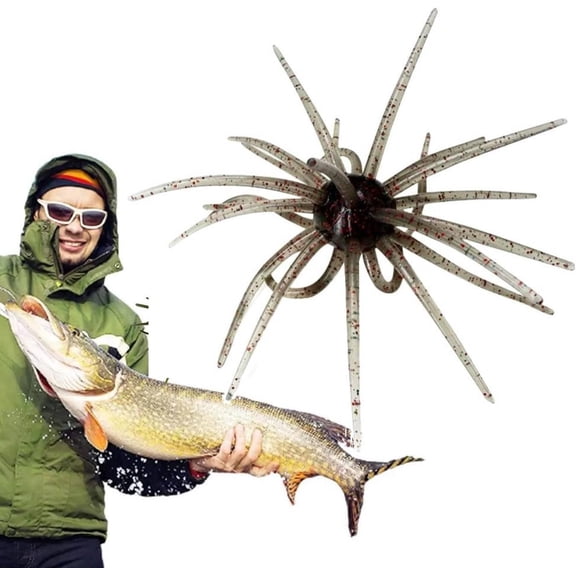 Lure Bait for Black Pits, 3.94-inch Simulation Soft Sea Urchin Bait, Soft Artificial Seaurchin Lures,Multi-Functional Dice Baits for Bass Fishing, Elastic Durable, for River Trout Saltwater