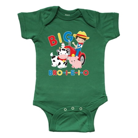 

Inktastic Farmer Tractor EIEIO Big Bro Gift Baby Boy Bodysuit