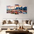 thumbnail image 2 of Elephant Stock Croatian Paradise Sunset Wall Art - Horizontal Multi Panel Canvas - Living Room Wall Decor - City Multi Panel - Gray And Orange Decor - 80" x 40", 2 of 4