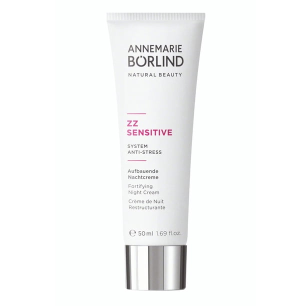ANNEMARIE BRLIND - Crema de noche fortificante ZZ SENSITIVE - Hidratante facial natural con vitamina C + E y extracto de orquídea dorada para pieles sensibles y dañadas - Paso 4 de 5-1.69 oz.