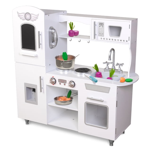 Cocina De Juguete Para Niños Cocinita Con Sonidos Luces Deluxe White Kids House COCDVW