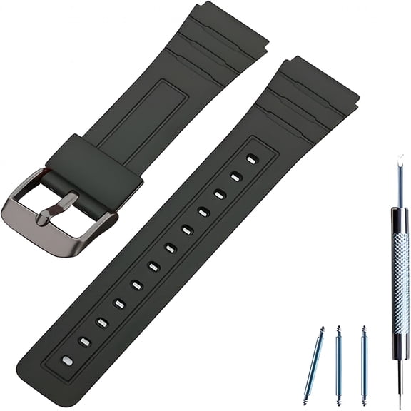 DESIGNICE Replacement Band,Soft PU Watch Strap for A158/AE-1200 Series