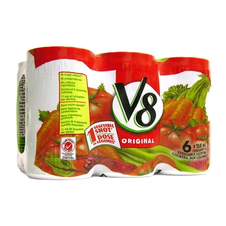 V8 Original Vegetable Cocktail Juice - 6x156ml/5.5 oz