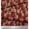thumbnail image 2 of Soimoi Crepe Silk Fabric Reindeer Animal Printed Fabric 1 Yard 42 Inch Wide, 2 of 3