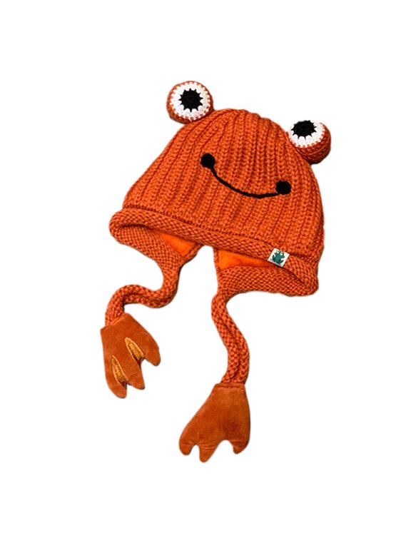 Lovely Beanie Hat for Frog Shape Knitted Hat Winter Hat All-match for Valentine