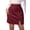 Wine Red, variant on Women Faux Suede Mini Skirt with Slit High Waisted Button Front A-Line Bodycon Short Skirts Green M