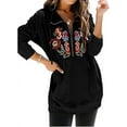 thumbnail image 6 of Higustar Hoodies for Women Long Sleeve Embroidered Tops with Pocket Plus Size Fashion Trendy Comfy Boho Clothing Casual Womans Winter Fall Shirt-Black/158, 6 of 6