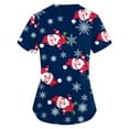 thumbnail image 3 of MesaSe Invincible Cadeau de Noël! Femmes de Mode Imprimé Manches Courtes V-Cou Soignant Tops Vert/l, 3 of 3