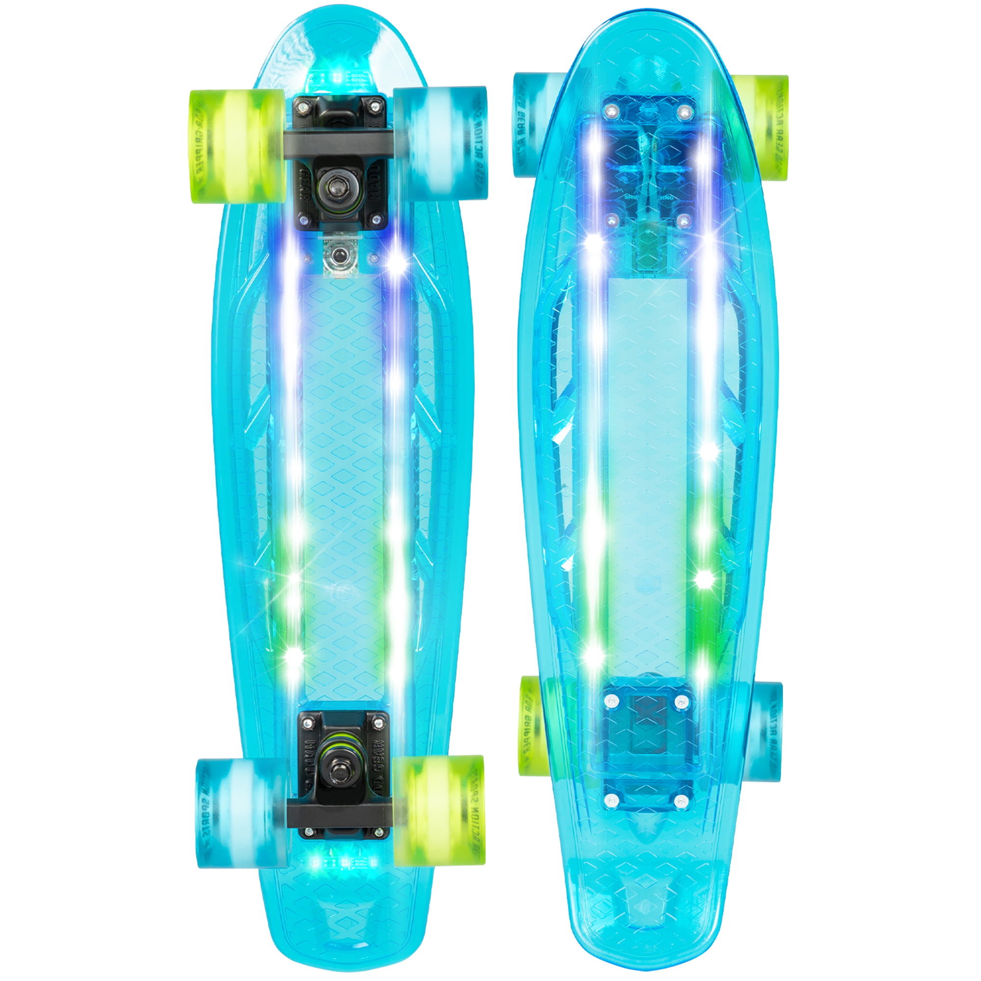Madd Gear Light-up Kids Skateboard Retro Mini Cruiser 62mm Wheels - Penny Complete Blue - Walmart.com