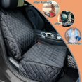 thumbnail image 2 of Funda antideslizante para asiento de coche para perros, negra, parte trasera de goma resistente a los arañazos con funda protectora para mascotas, se adapta a la mayoría de camiones, furgonetas y SUV. Rojo Verde, 2 of 5