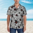 thumbnail image 2 of Vsdgher Spiders Print Men's Hawaiian Shirts Button Down Tropical Holiday Beach Shirts Vacation Clothes,X-Large, 2 of 7