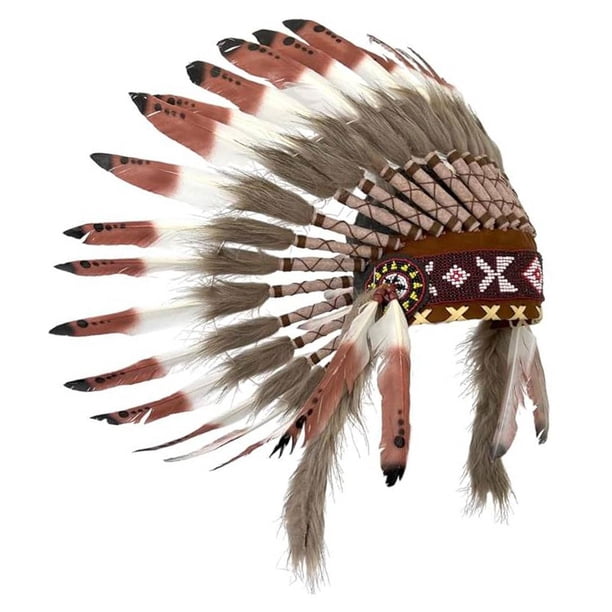 Diadema con Sombrero de Jefe Indio para Presentaciones en , Espectáculo de Danza de Halloween Y Carnaval
