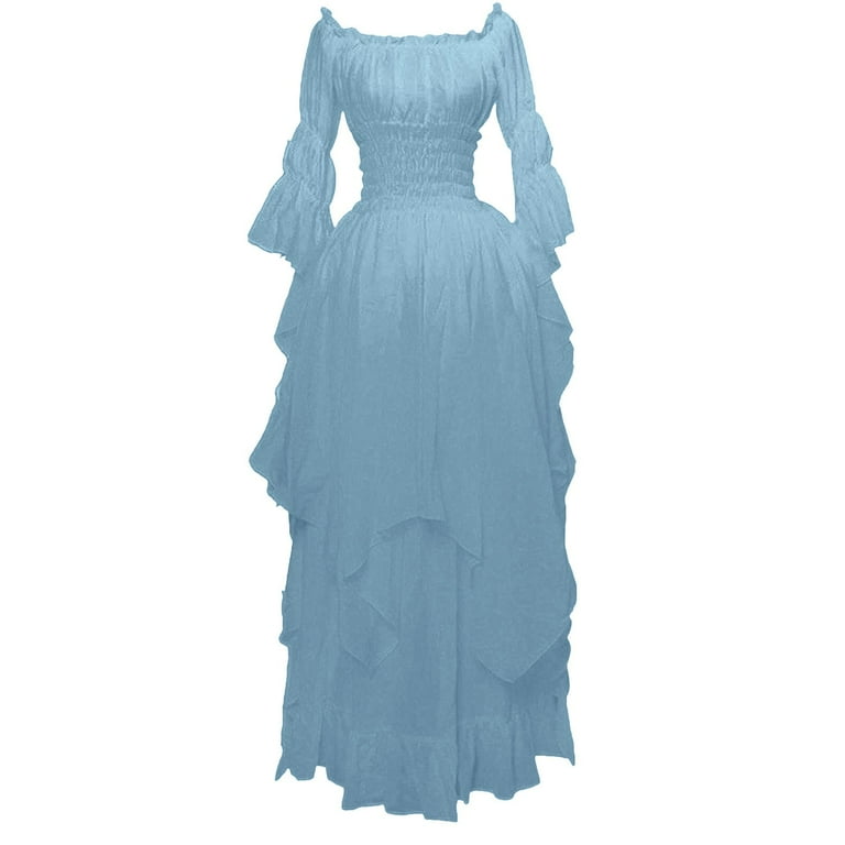 OSOLU Dresses Solid Color Women Trumpet Sleeve Irish Shirt Dress With Corset Traditional Dress Gothic Retro Long Sleeve Corset Dress Breathable Hawaiian Flowy Sundress - Walmart.com OSOLU Dresses Solid Color Women Trumpet Sleeve Irish Shirt Dress With Corset Traditional Dress Gothic Retro Long Sleeve Corset Dress Breathable Hawaiian Flowy Sundress - Walmart.com