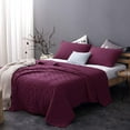 thumbnail image 4 of Kasentex Quilt-Coverlet-Bedspread-Blanket-Set + Two Shams, Ultra Soft, Machine Washable, Lightweight, All Season, Nostalgic Design - Hypoallergenic - Solid Color, TWIN + 2 Standard Shams, RED, 4 of 8