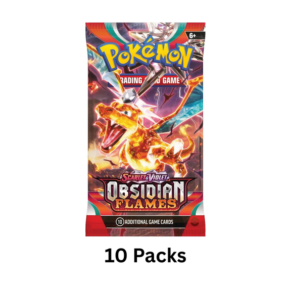 10 PACKS Obsidian Flames Loose Booster Pack English Pokemon Trading Card Game