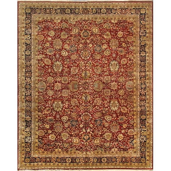 Pasargad Home Agra Collection Hand-Knotted Lamb's Wool Area Rug- 12' 1" X 15' 1"